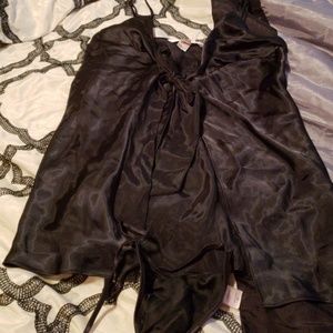 Victoria's Secret Black Satin Chemise